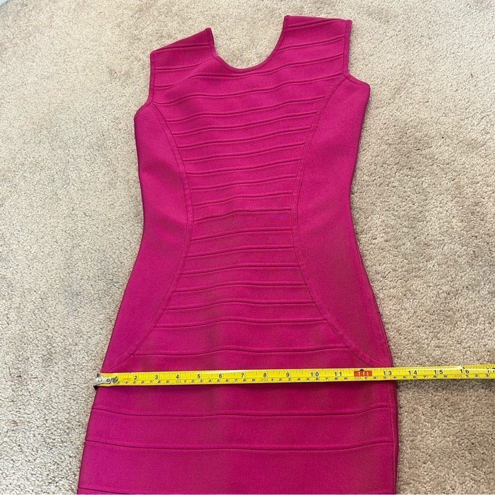 Guess by Marciano hot pink sleeveless low back bandage bodycon cocktail dress XS - Picture 10 of 11
